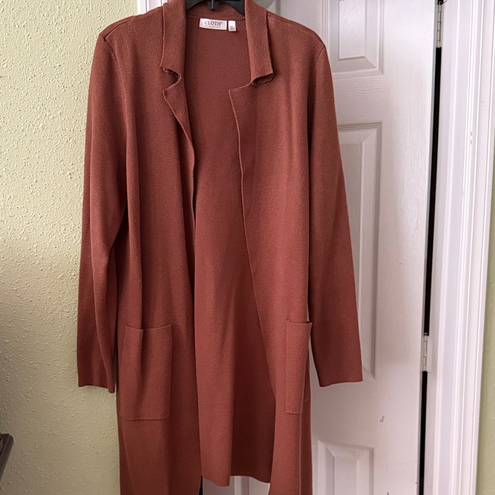 St. John Cinnamon Open Front Cardigan